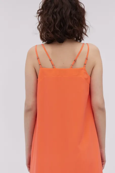 Midi-Seidenkleid rot