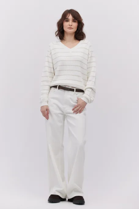 Pullover mit Seide gestreift Pullover mit Seide gestreift