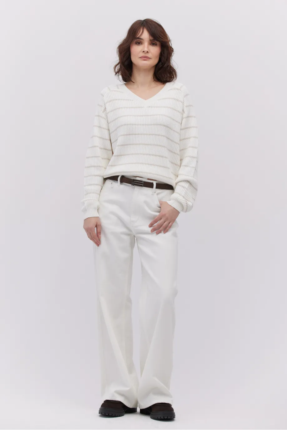 Pullover mit Seide gestreift Pullover mit Seide gestreift