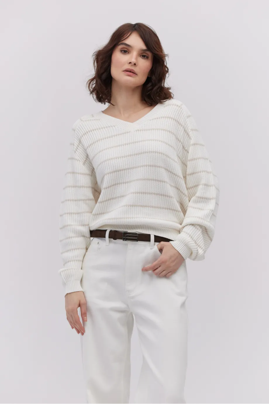 Pullover mit Seide gestreift Pullover mit Seide gestreift