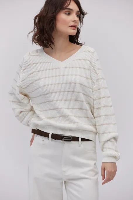 Pullover mit Seide gestreift