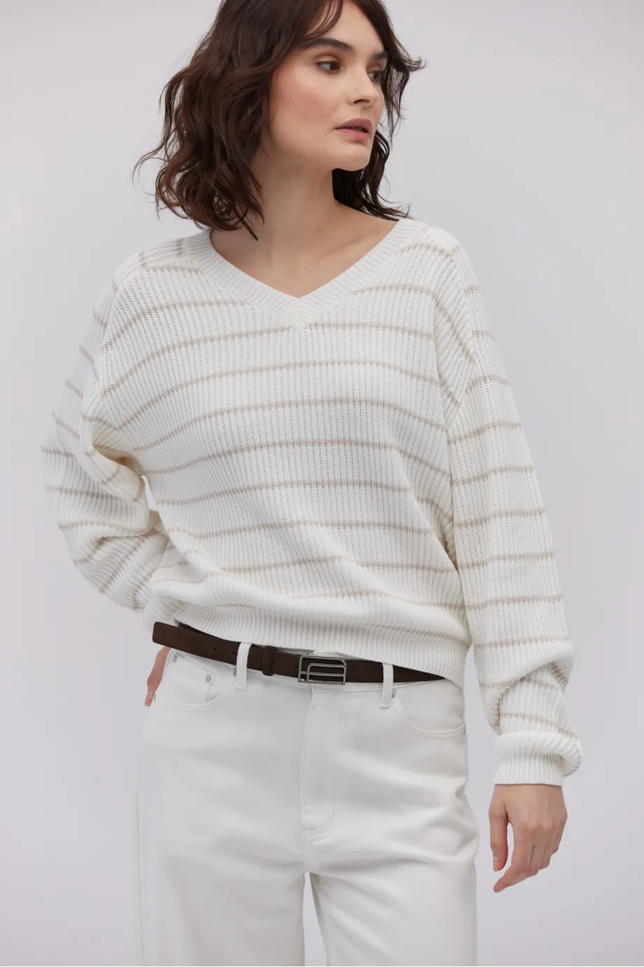 Pullover mit Seide gestreift Pullover mit Seide gestreift