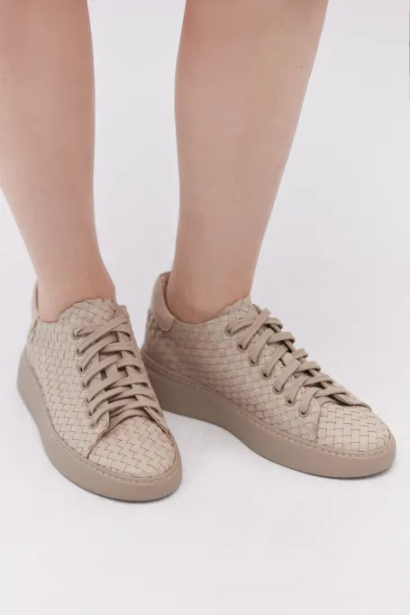 Sneakers aus geflochtenem Leder