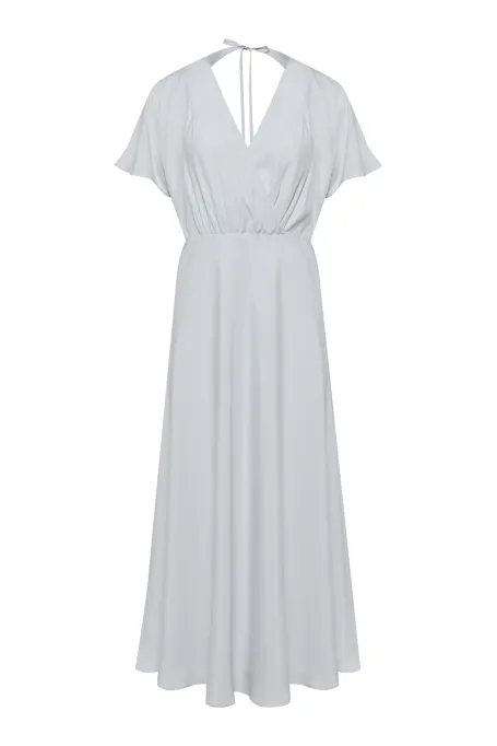 Graues Midikleid aus Seide