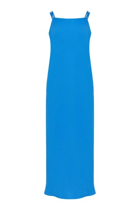 Blaues Leinenkleid blau