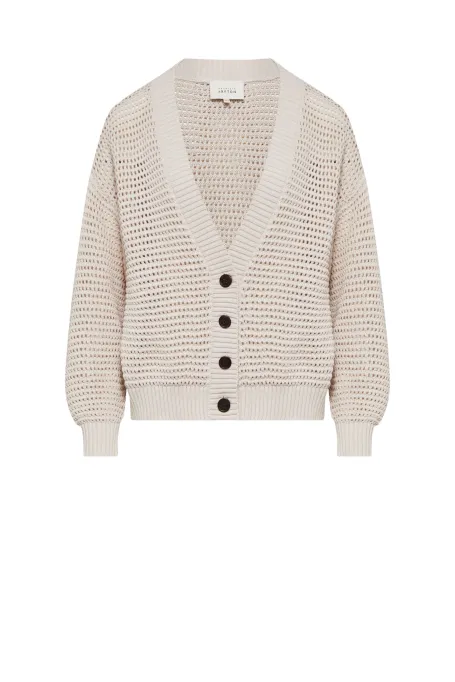 Beiger Leinen-Cardigan beige
