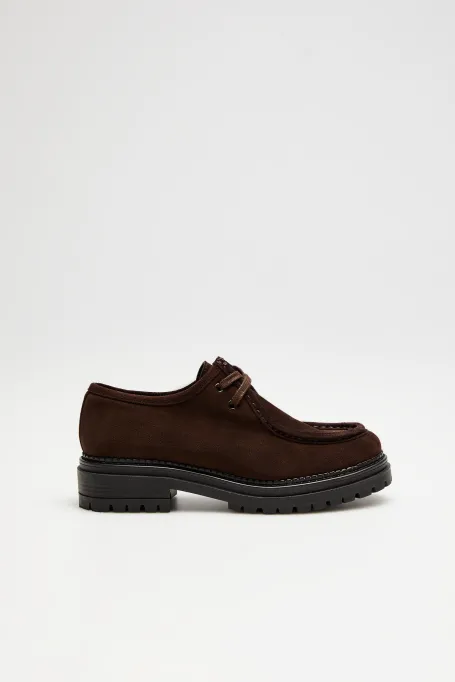 Leder Velours Oxfordschuhe