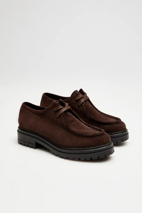 Leder Velours Oxfordschuhe