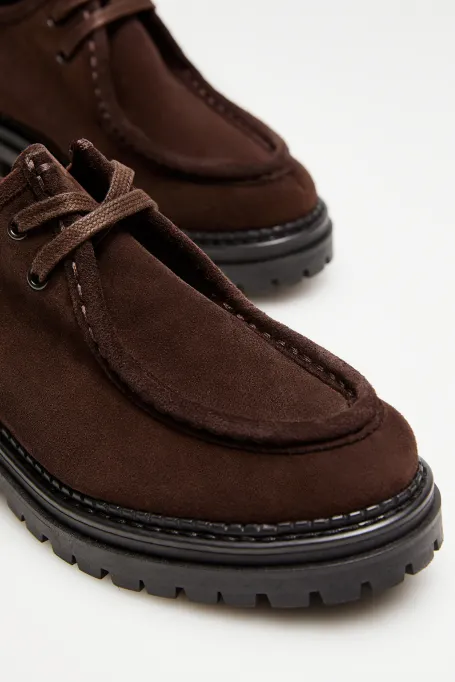 Leder Velours Oxfordschuhe