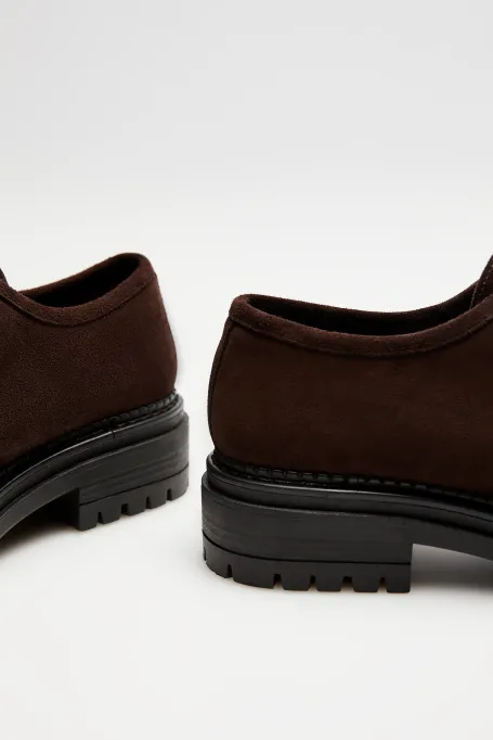 Leder Velours Oxfordschuhe