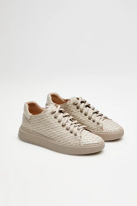 Sneakers aus geflochtenem Leder