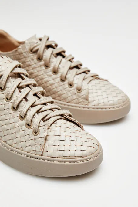 Sneakers aus geflochtenem Leder