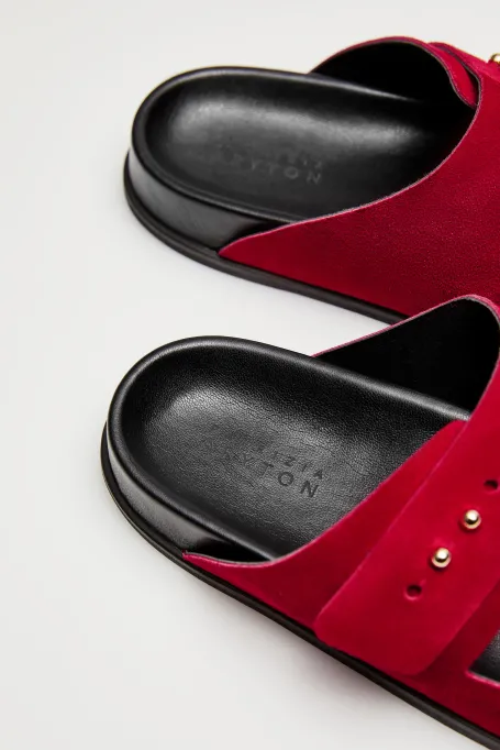 Lederslappen aus Wildleder rot