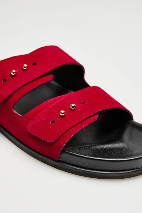 Lederslappen aus Wildleder rot