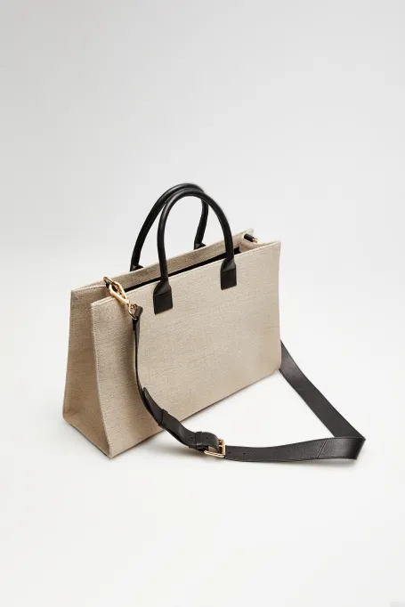 Jutetasche in Taupe