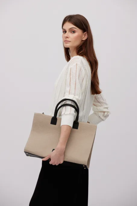 Jutetasche in Taupe