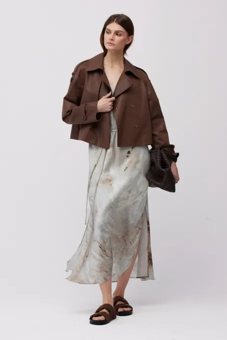 Loses Midikleid mit Muster
