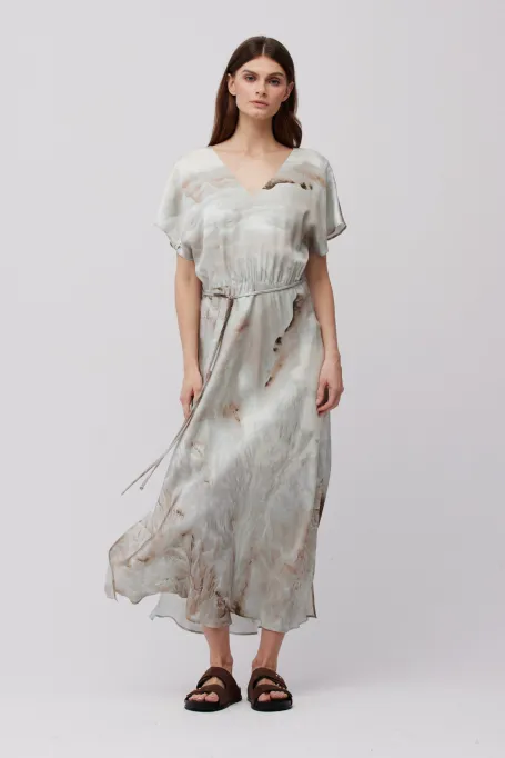 Loses Midikleid mit Muster