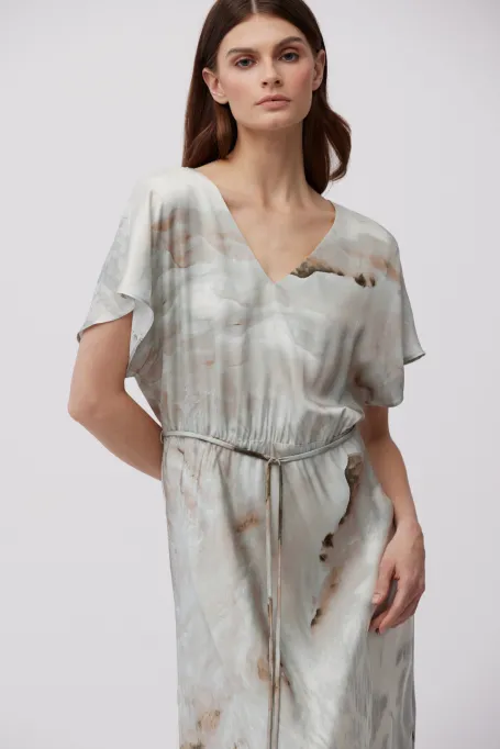 Loses Midikleid mit Muster