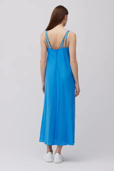 Blaues Leinenkleid blau