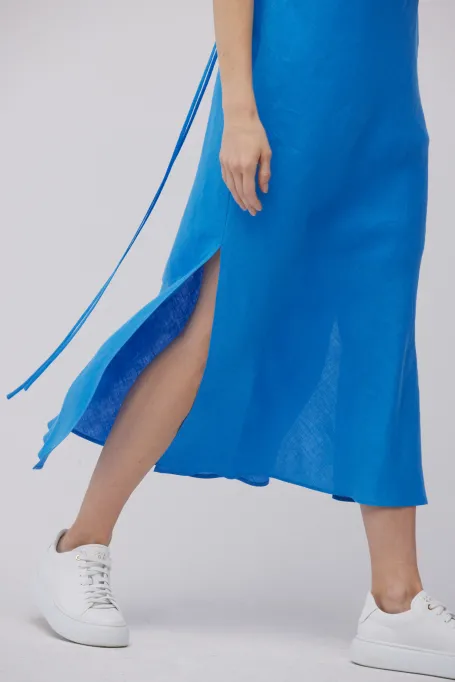 Blaues Leinenkleid blau
