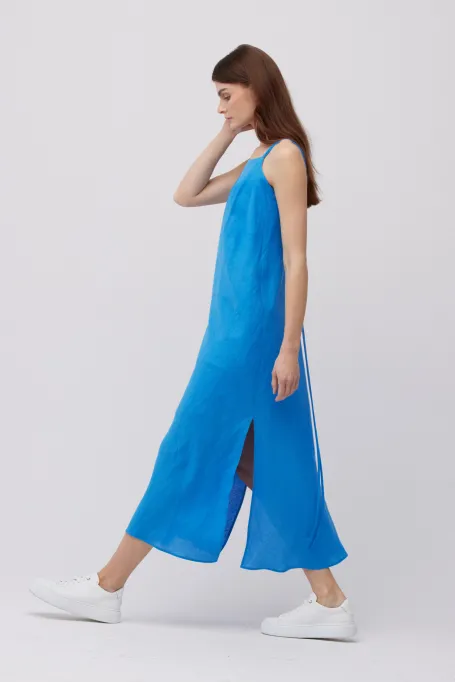 Blaues Leinenkleid blau