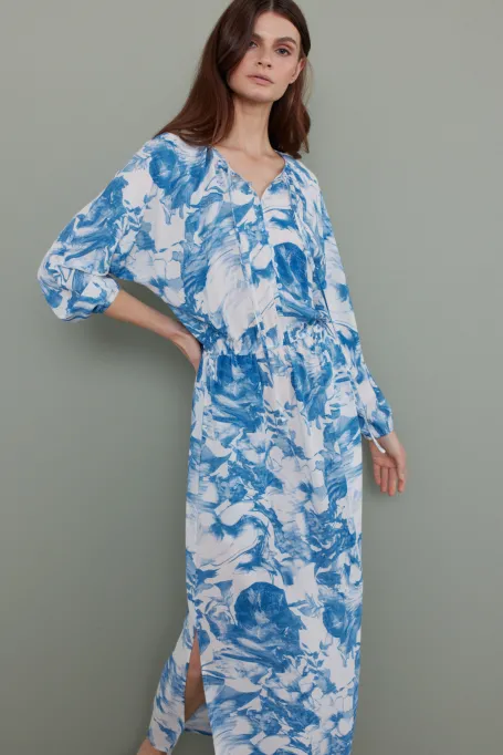Seidenkleid mit Blumenmuster