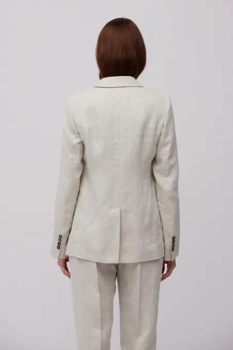 Lockeres beiges Leinen-Sakko zum Anzug