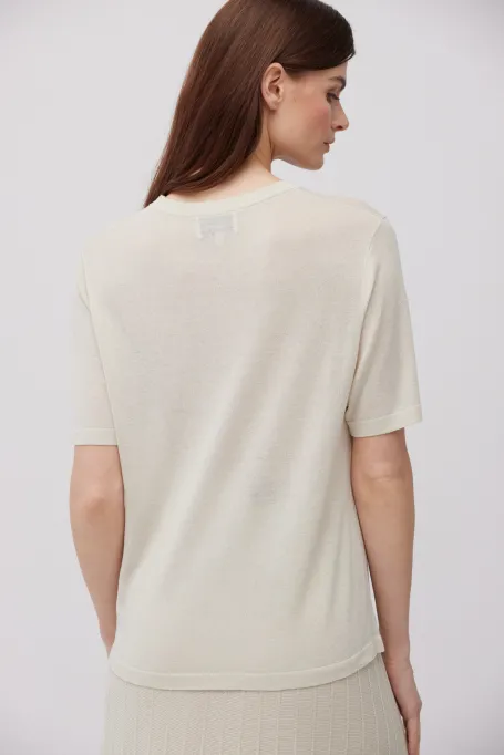 Bluse mit silbernem Faden