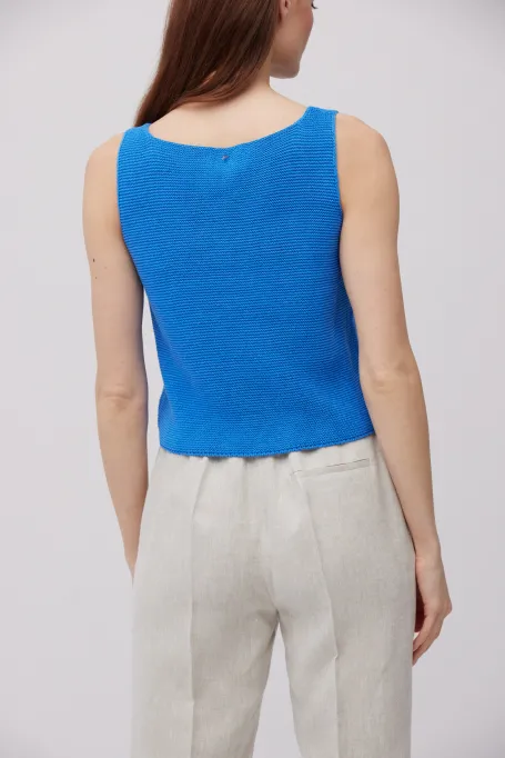 Blaue Bluse aus Leinen