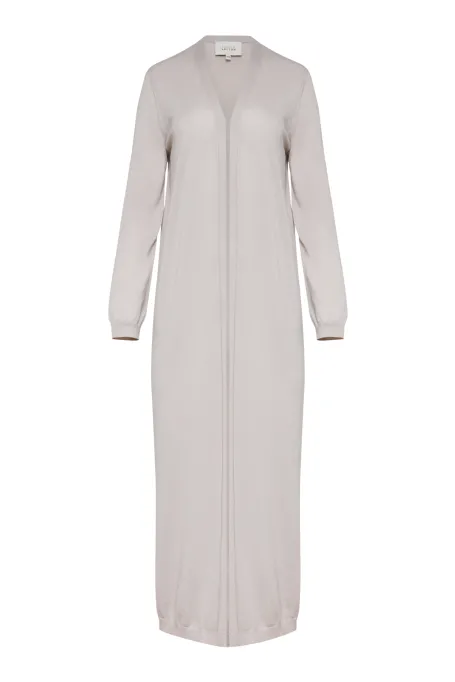 Langer grauer Wollcardigan grau