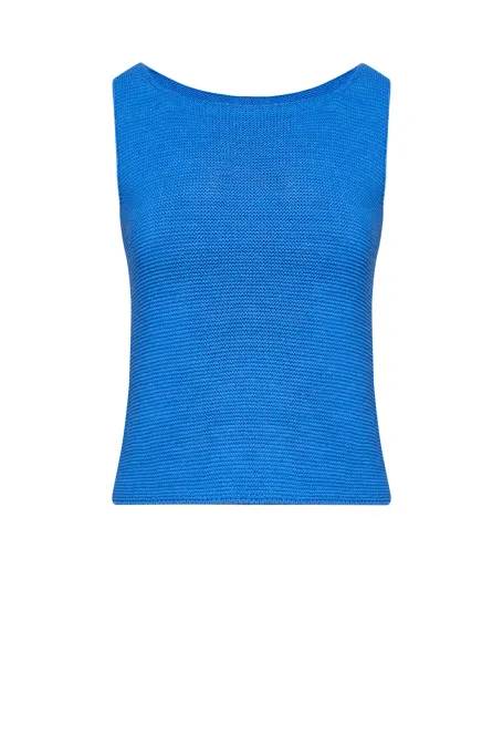 Blaue Bluse aus Leinen