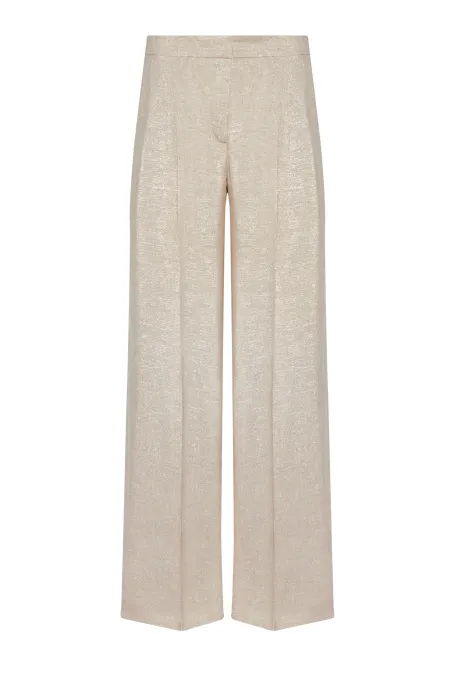 Beige Leinenhose