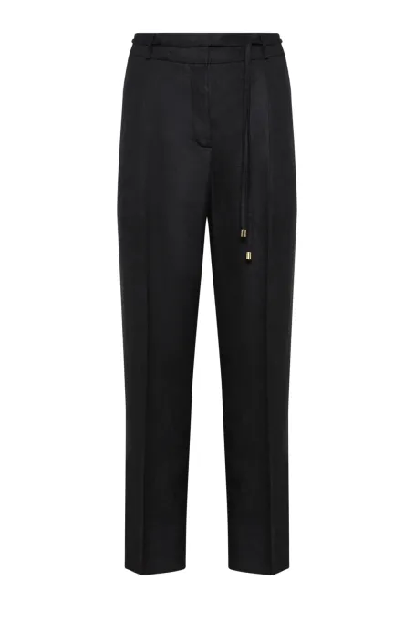 Schwarze Leinenhosen