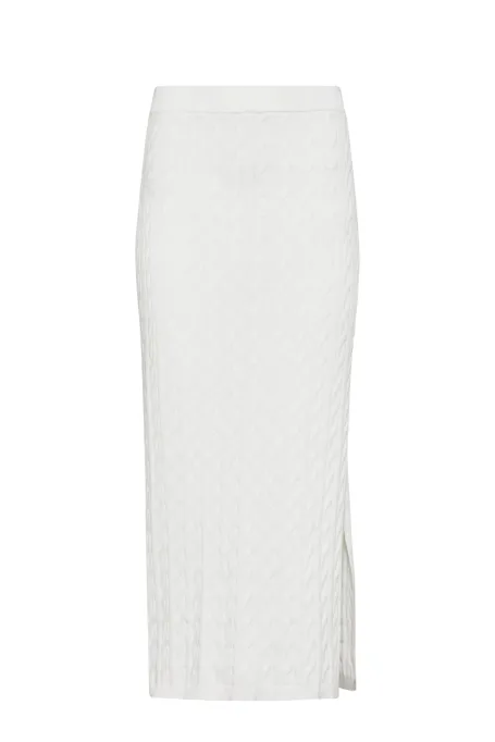 Weißer Rock mit Zopfmuster