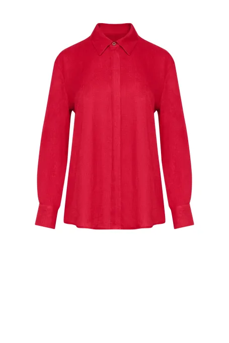 Rotes Leinenhemd
