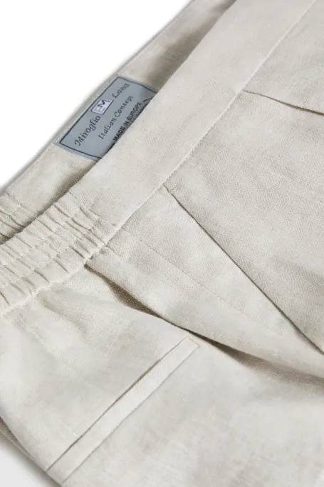 Beige Leinenhose zum Anzug