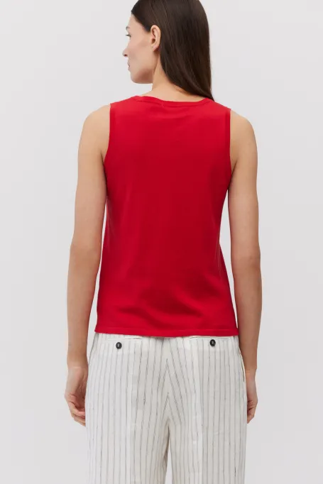 Rotes Top aus Baumwolle und Seide