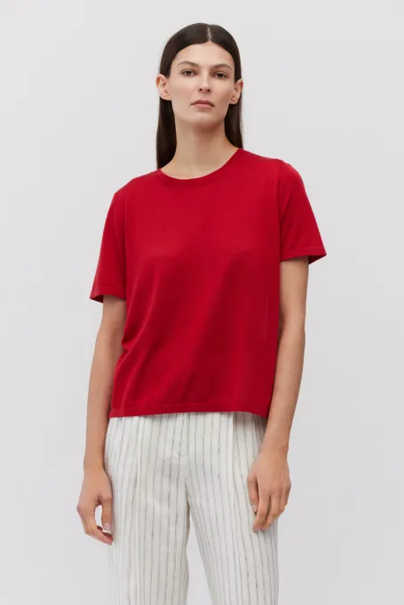 Roter Strickpullover aus Kaschmir rot