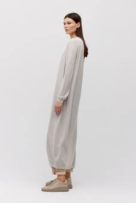 Langer grauer Wollcardigan grau