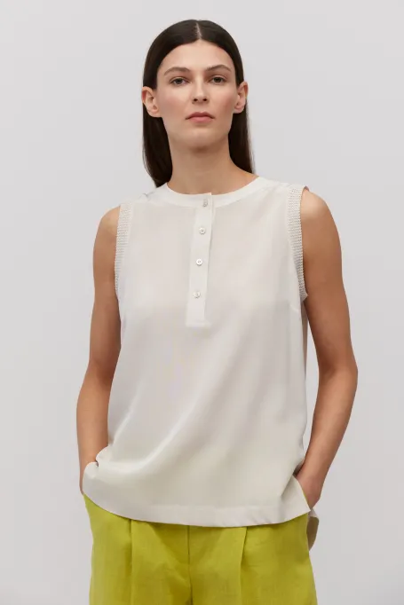 Beige Seidenbluse