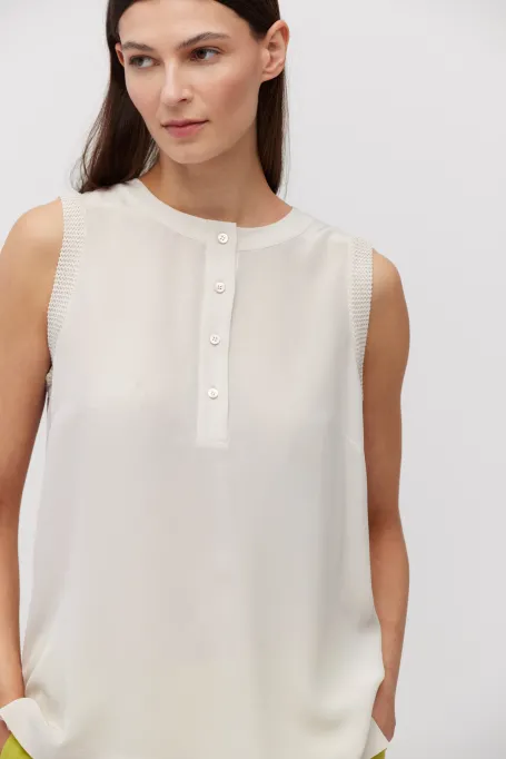 Beige Seidenbluse