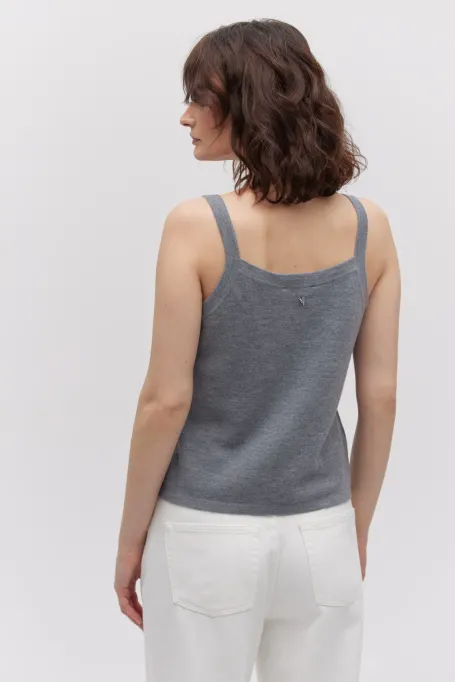 Graues Top aus Merinowolle