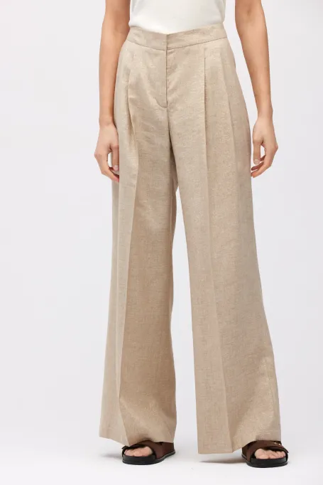 Beige Leinenhose