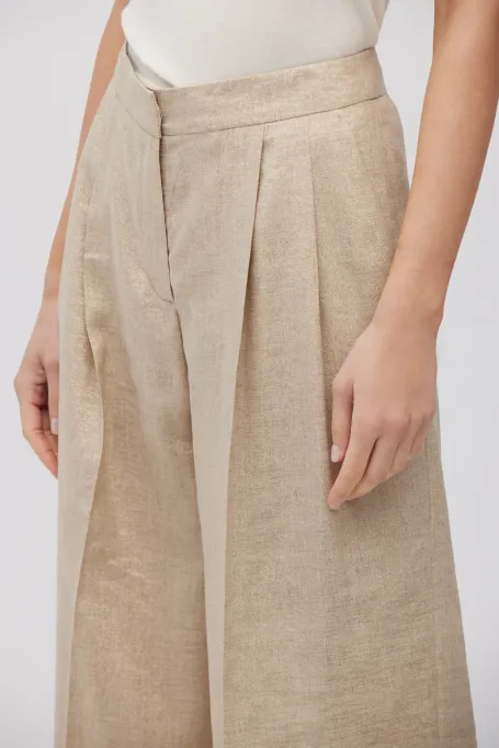 Beige Leinenhose