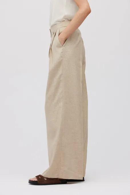 Beige Leinenhose