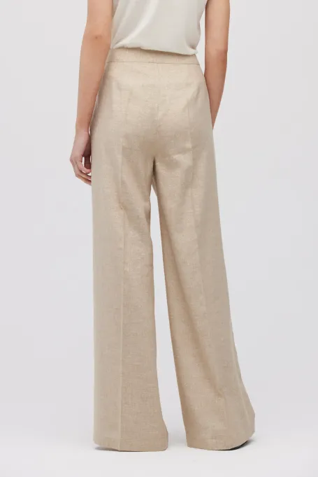 Beige Leinenhose