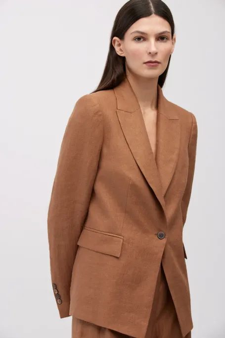 Braune Leinenjacke für Anzug