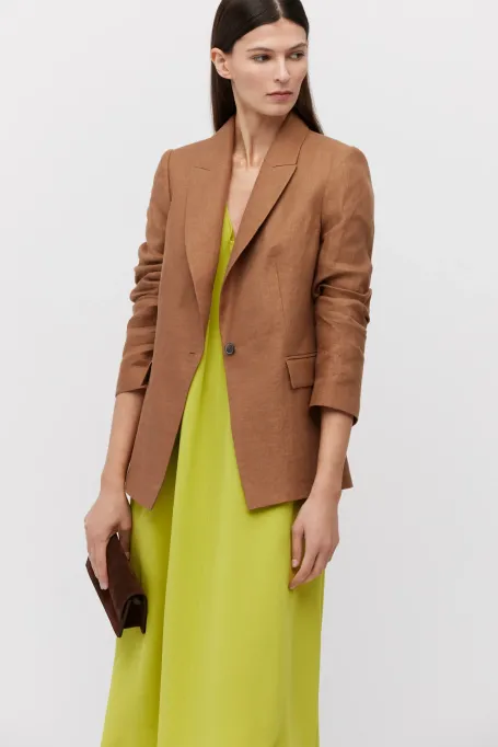 Braune Leinenjacke für Anzug
