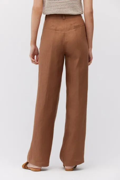 Braune Leinenhose für Anzug